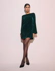 Dark Green Velvet Joelle Mini Dress