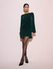 Dark Green Velvet Joelle Mini Dress