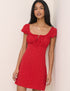 Red Embroidered Jersey Melissa Mini Dress