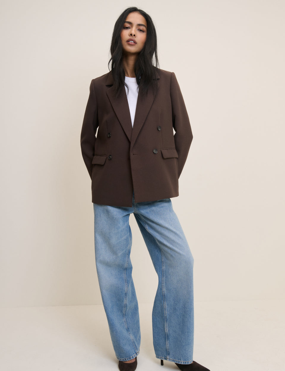 Brown Double Breasted Alicia Blazer