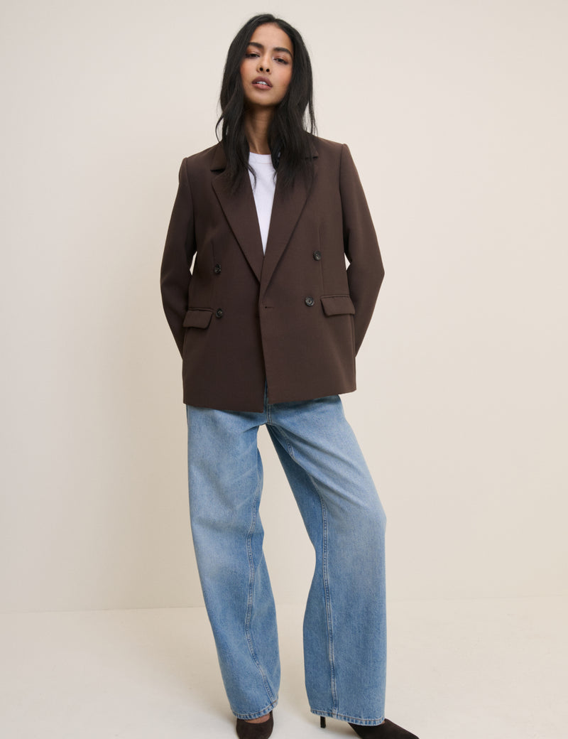 Brown Double Breasted Alicia Blazer