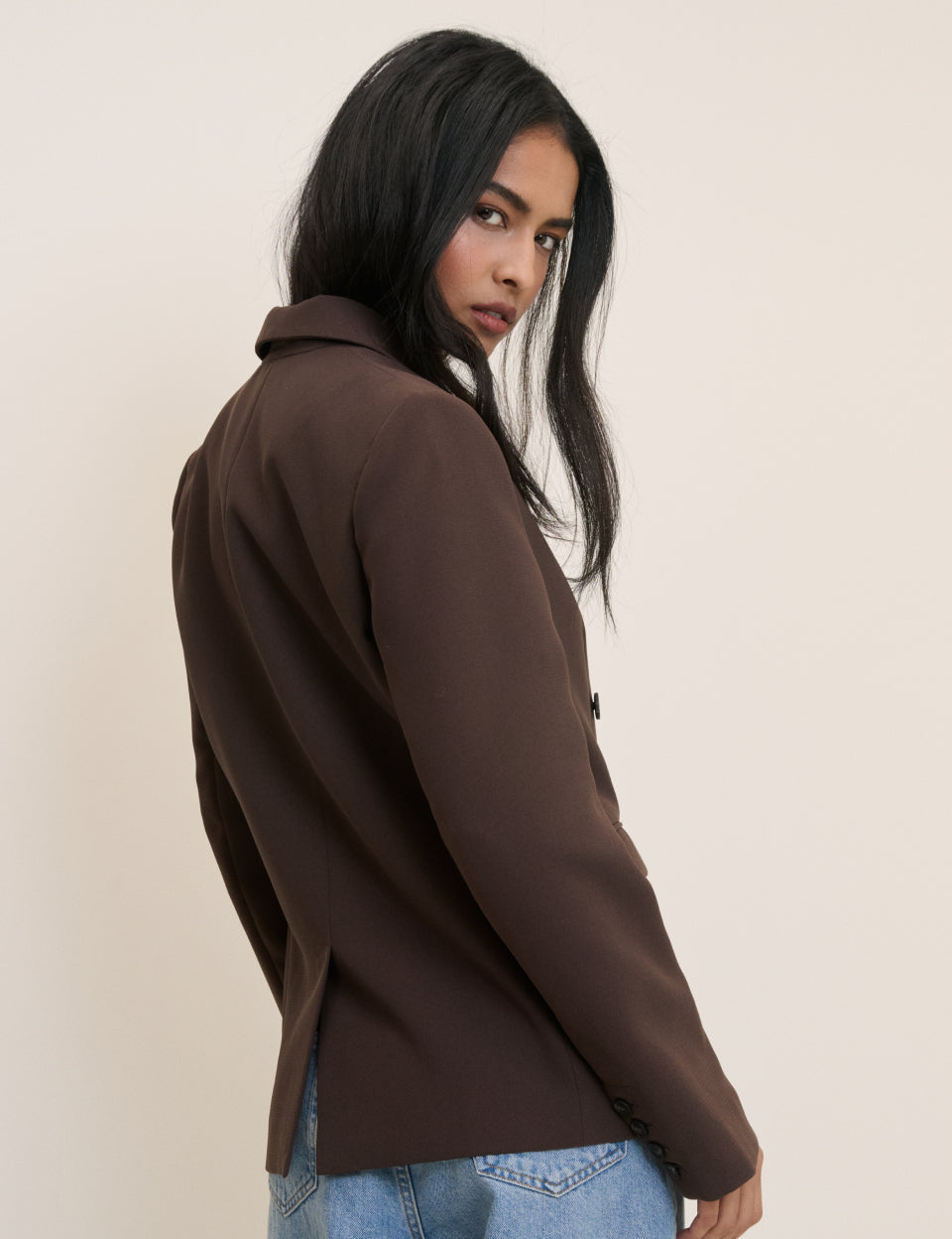 Brown Double Breasted Alicia Blazer