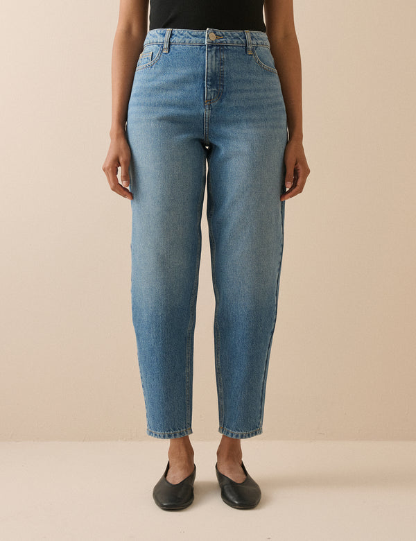 Blue Putney Barrel Leg Jeans