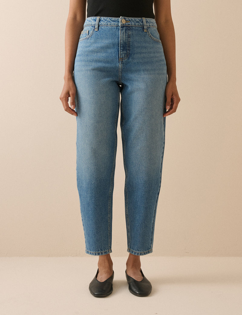 Blue Putney Barrel Leg Jeans