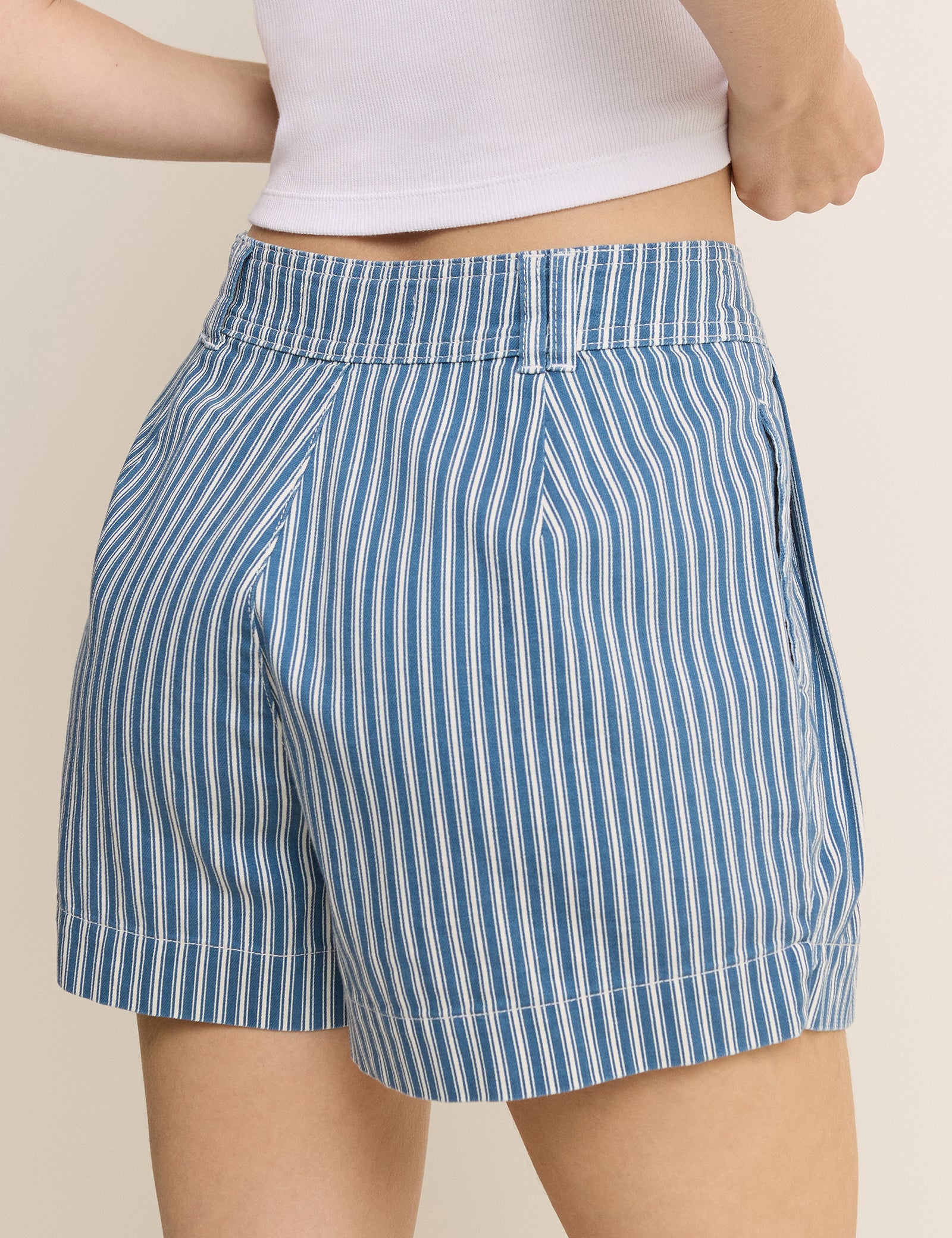 Blue Striped Albie Twill Short