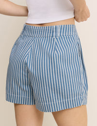 Blue Striped Albie Twill Short