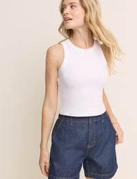 Mid-wash Logan A-Line Denim Short