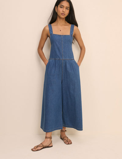 Dark Wash Denim Cropped Ralph Jumpsuit