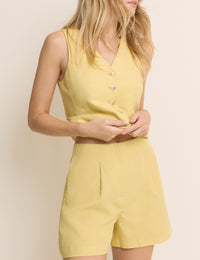 Yellow Tailored Shorts