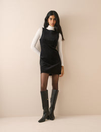 Black Cord Vicky Cord Mini Dress