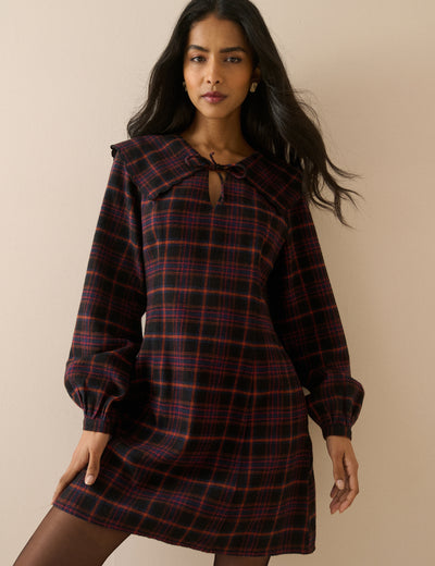 Black and Red Tartan Hannah Mini Dress
