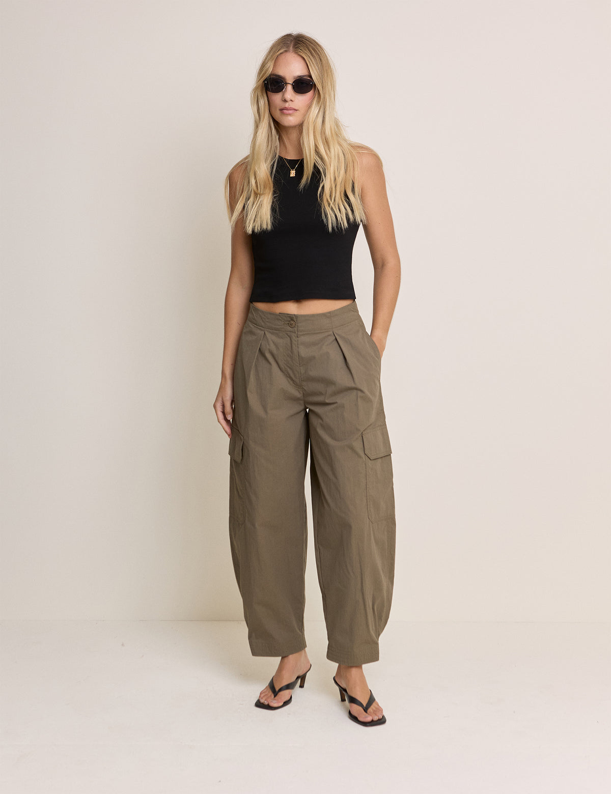 Black Cropped Racer Vest