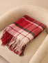 Red and White Tartan Check Throw