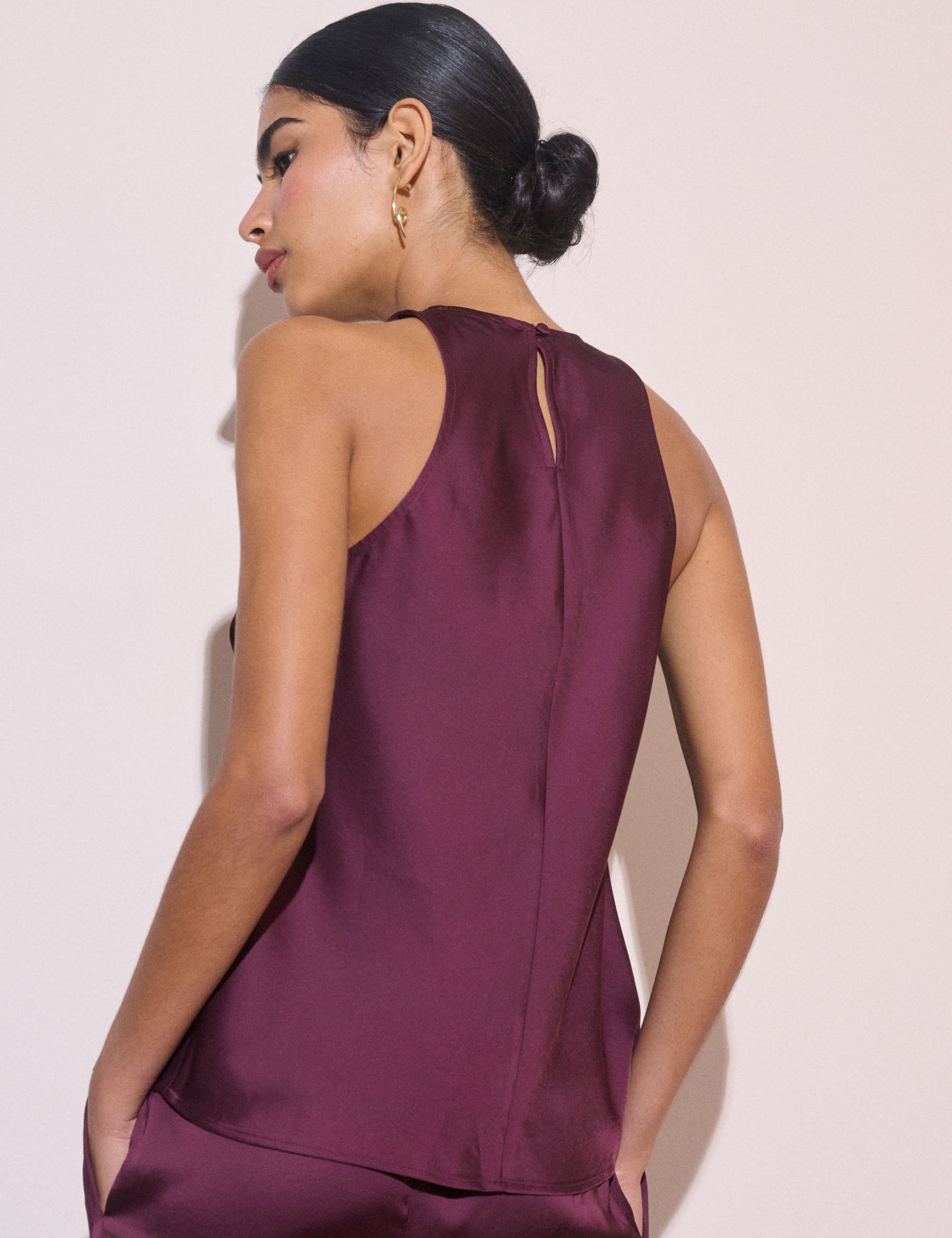 Plum Satin Rosalind Top