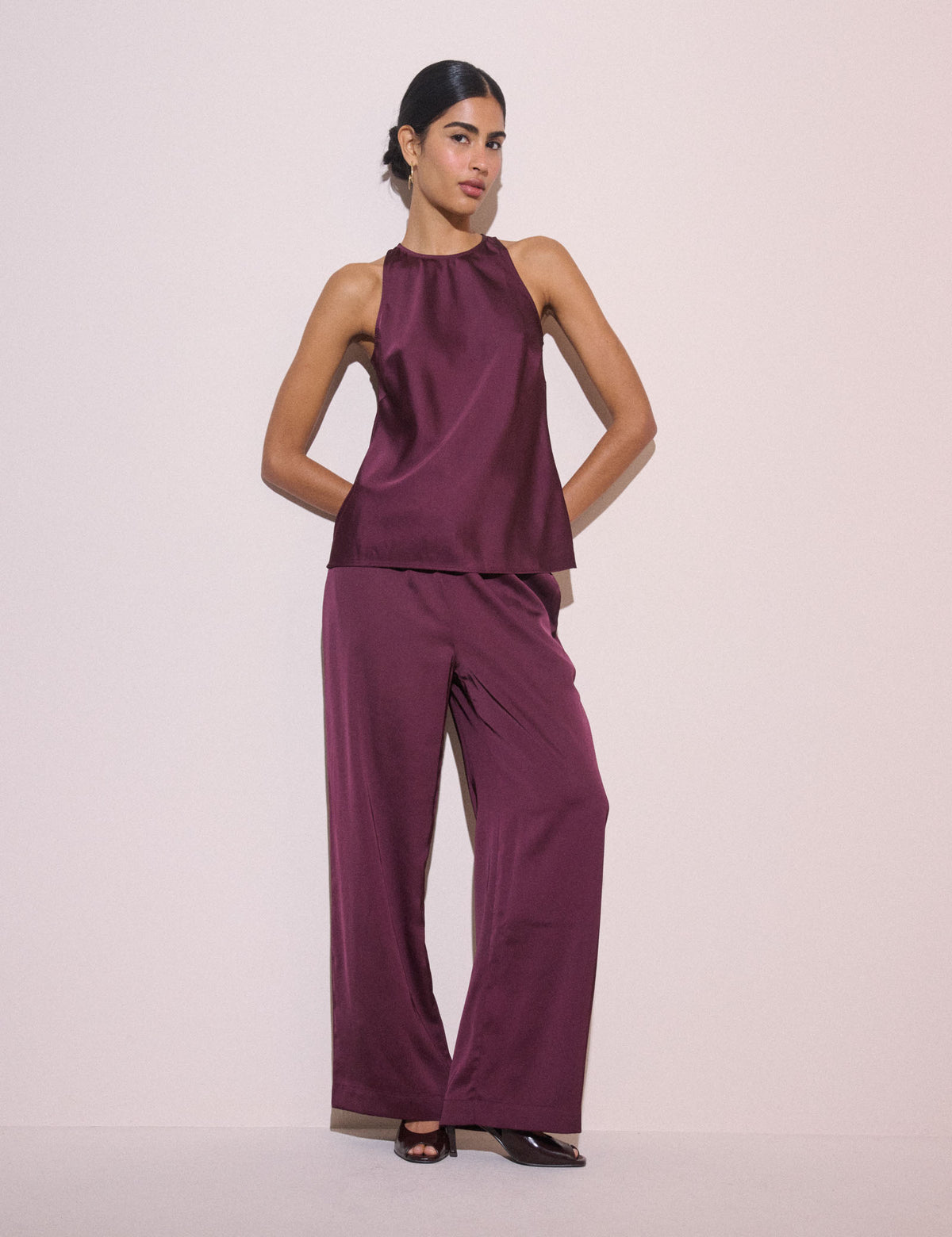Plum Satin Rosalind Top