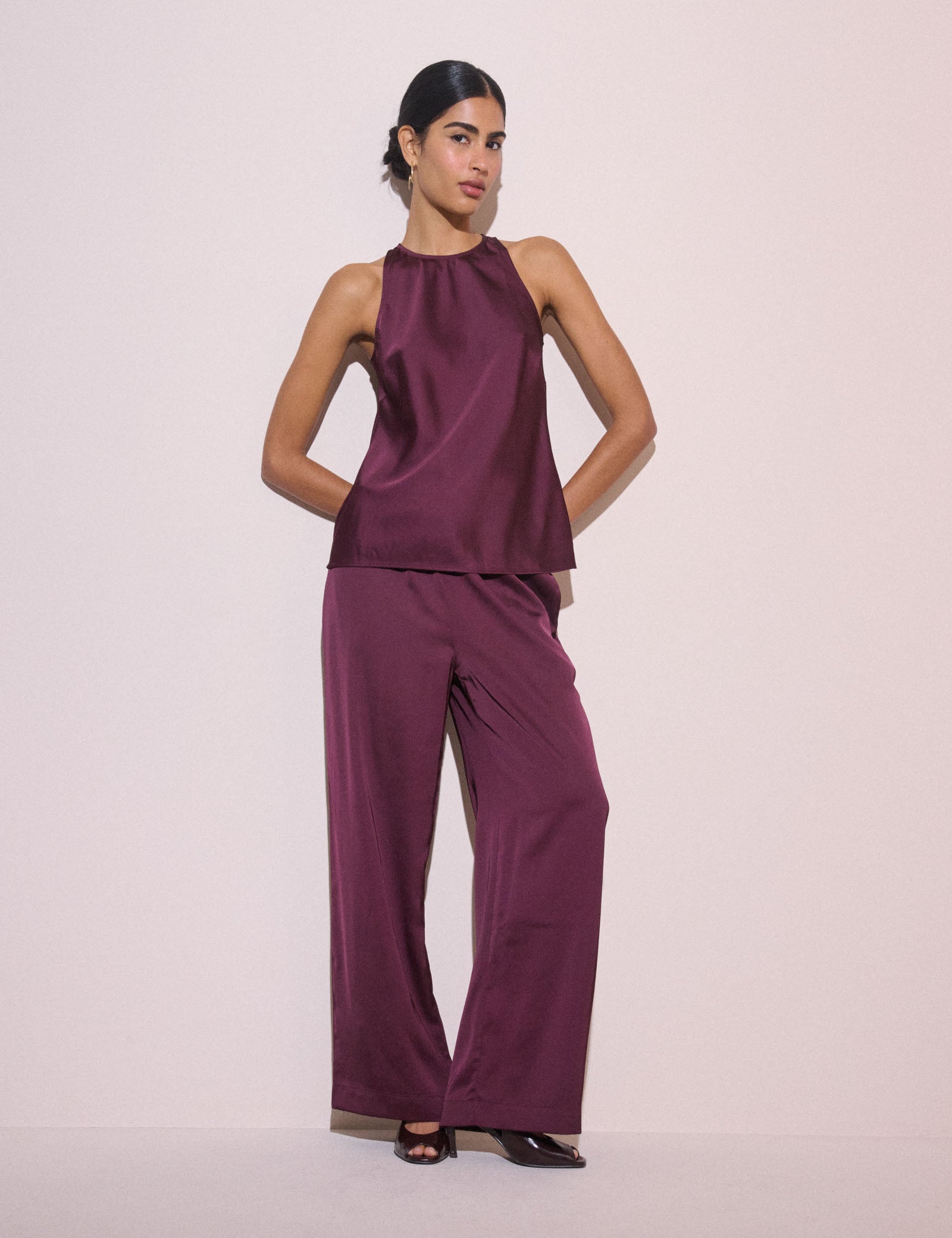 Plum Satin Rosalind Top