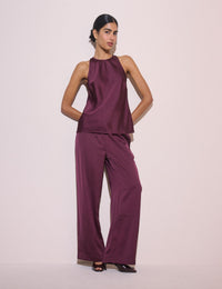 Plum Satin Rosalind Top