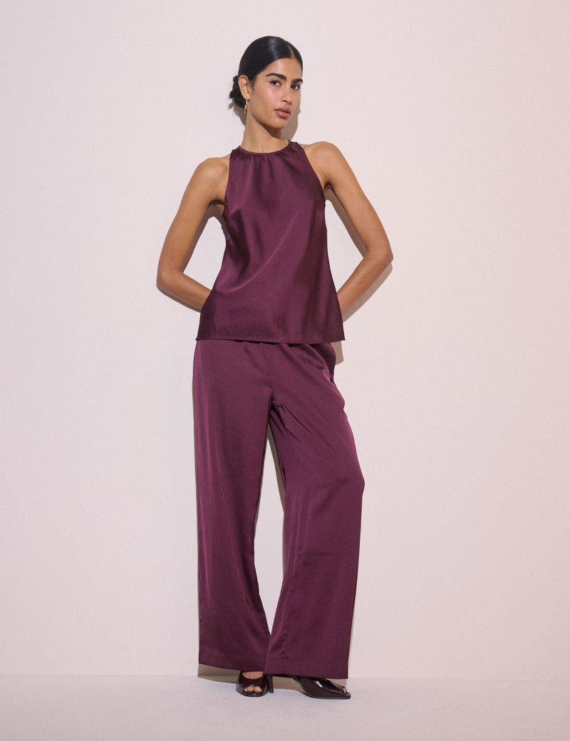 Plum Satin Rosalind Top
