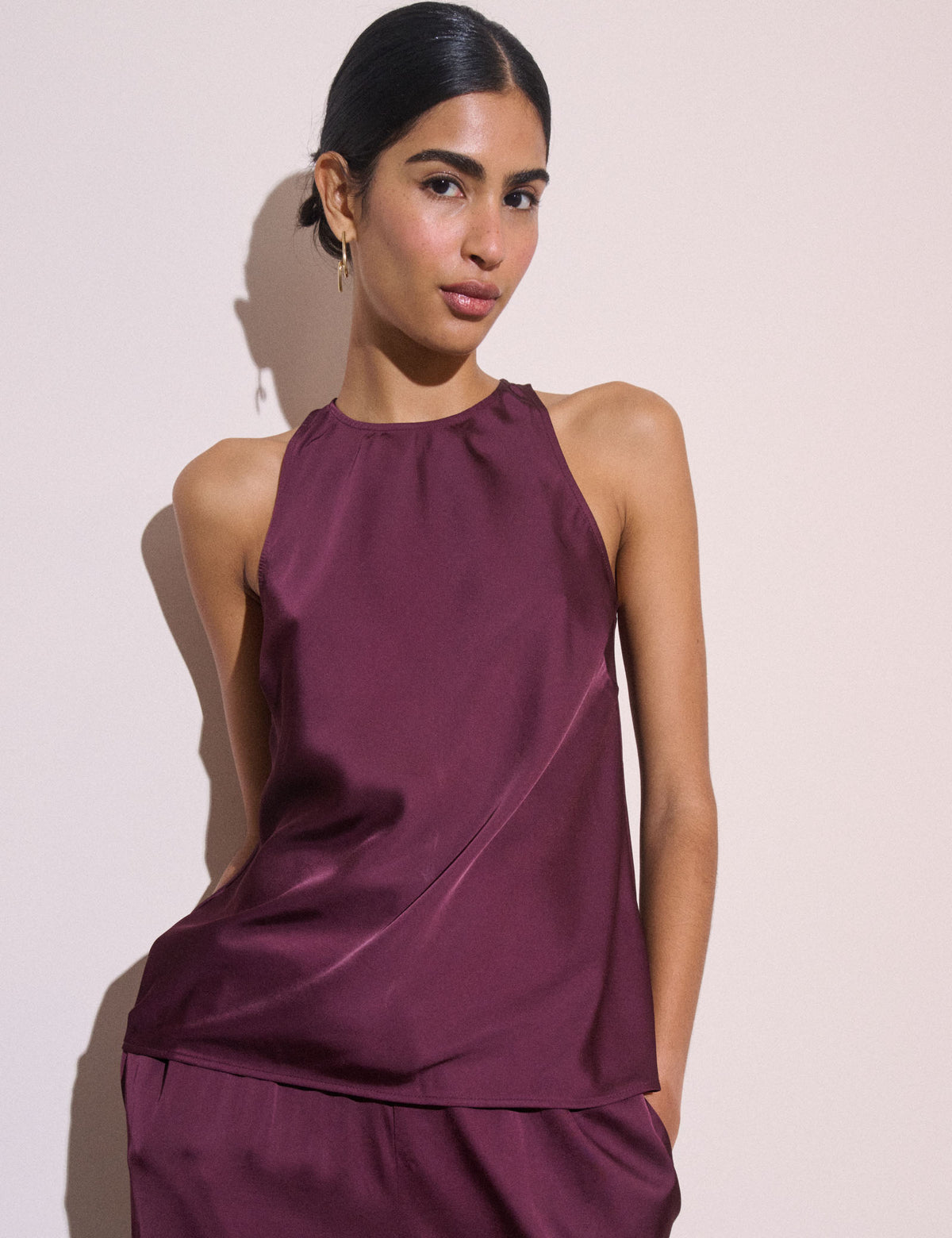 Plum Satin Rosalind Top