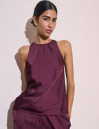 Plum Satin Rosalind Top