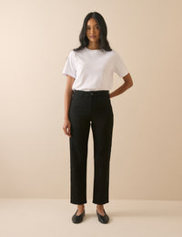 Black Mid Rise Camden Tapered Jeans