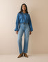Mid Blue High Rise Kingston Straight Leg Jeans
