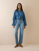 Mid Blue High Rise Kingston Straight Leg Jeans