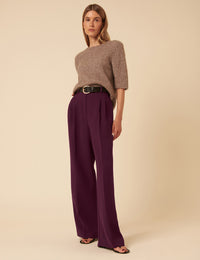 Burgundy Jax Crepe Trousers