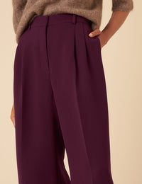 Burgundy Jax Crepe Trousers
