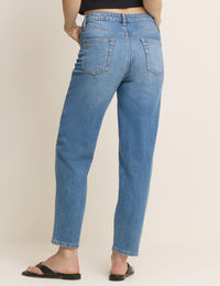 Blue Mid Rise Camden Tapered Jeans