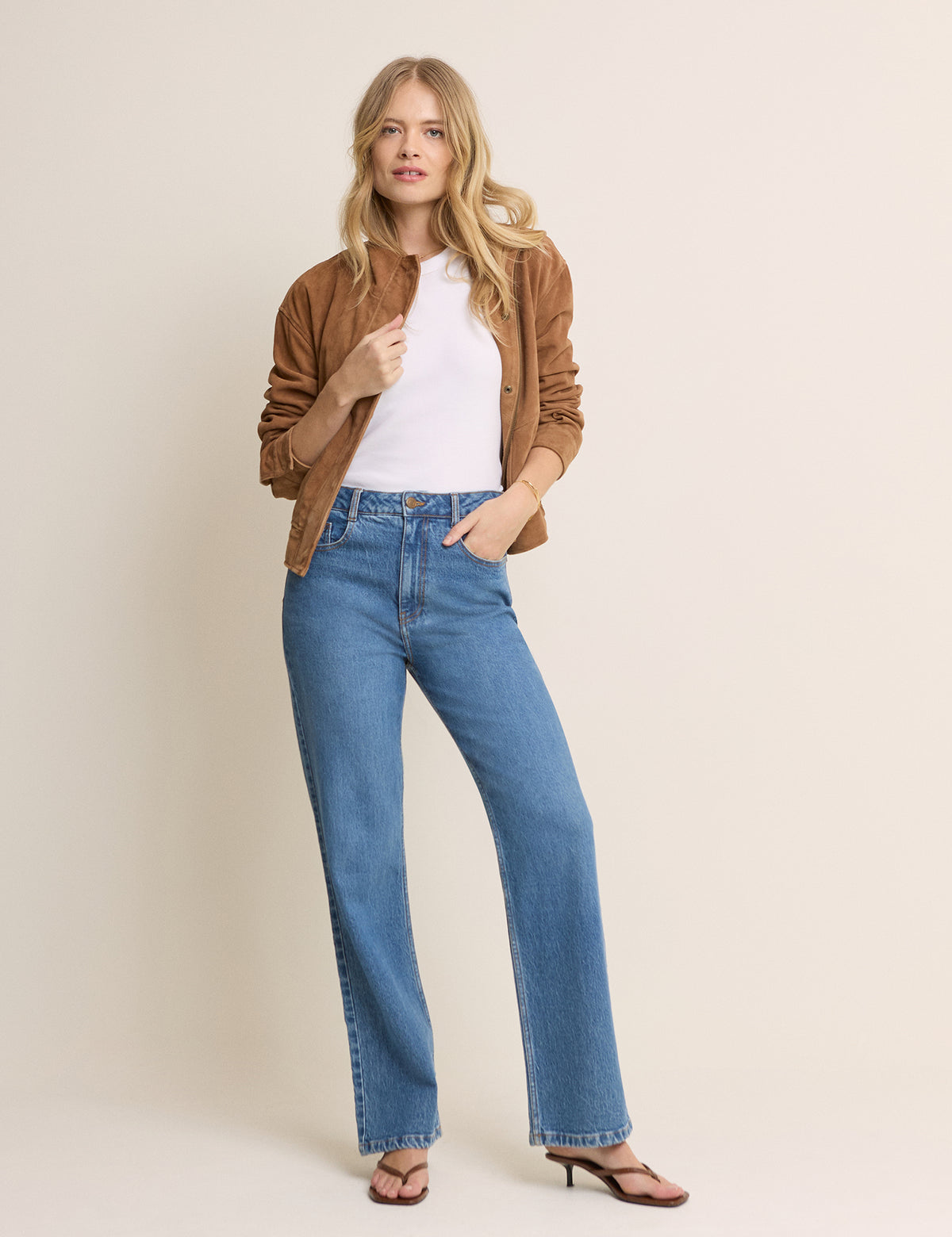Blue High Rise Kingston Straight Leg Jeans