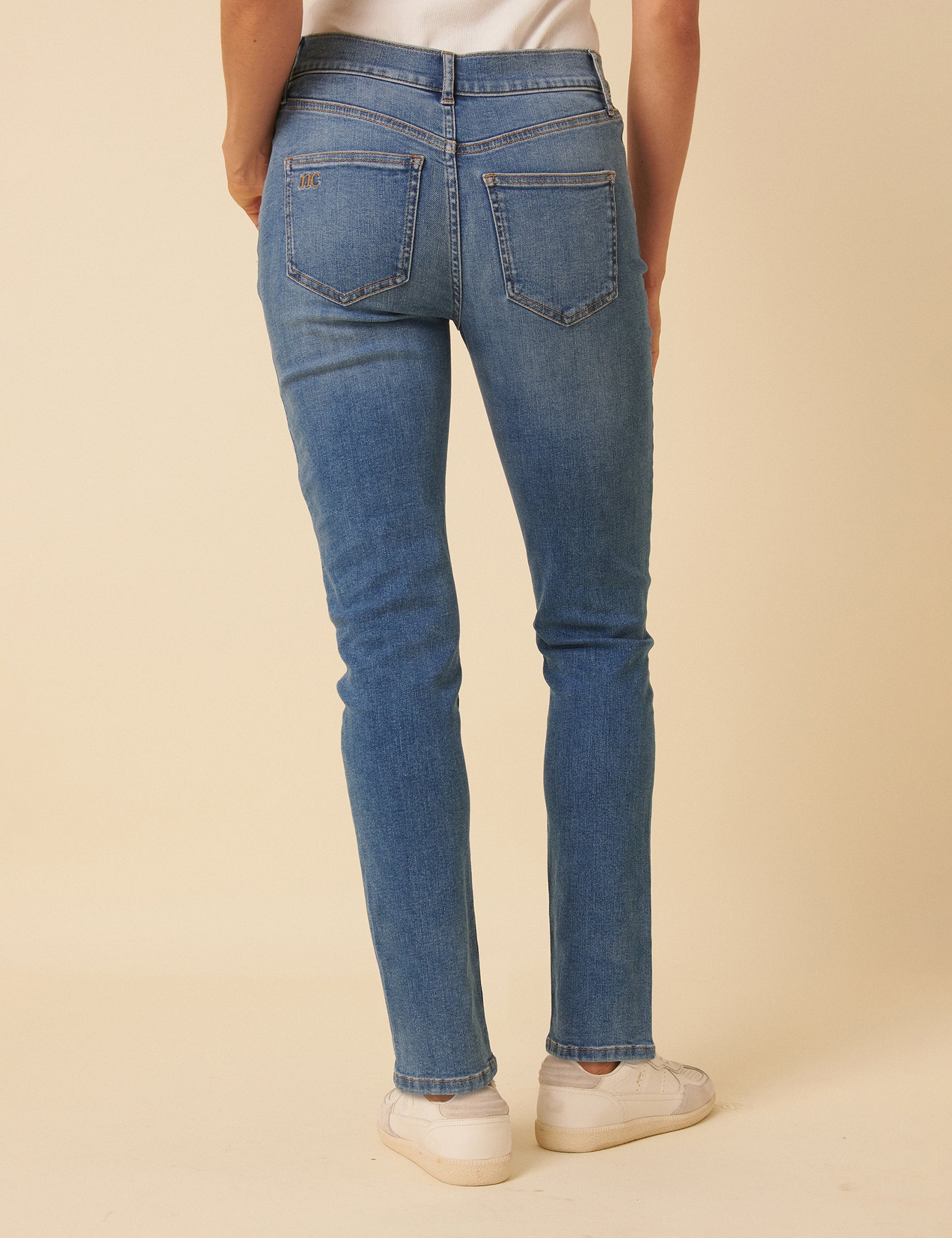 Blue Mid Rise Chelsea Skinny Jeans