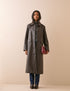 Dark Brown Croc-Embossed Leather Coat