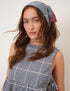 Navy Gingham Scarf