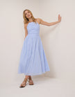 Blue Drop Waist Talia Midi Dress
