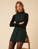 Green Check Ellie Pinafore Mini Dress