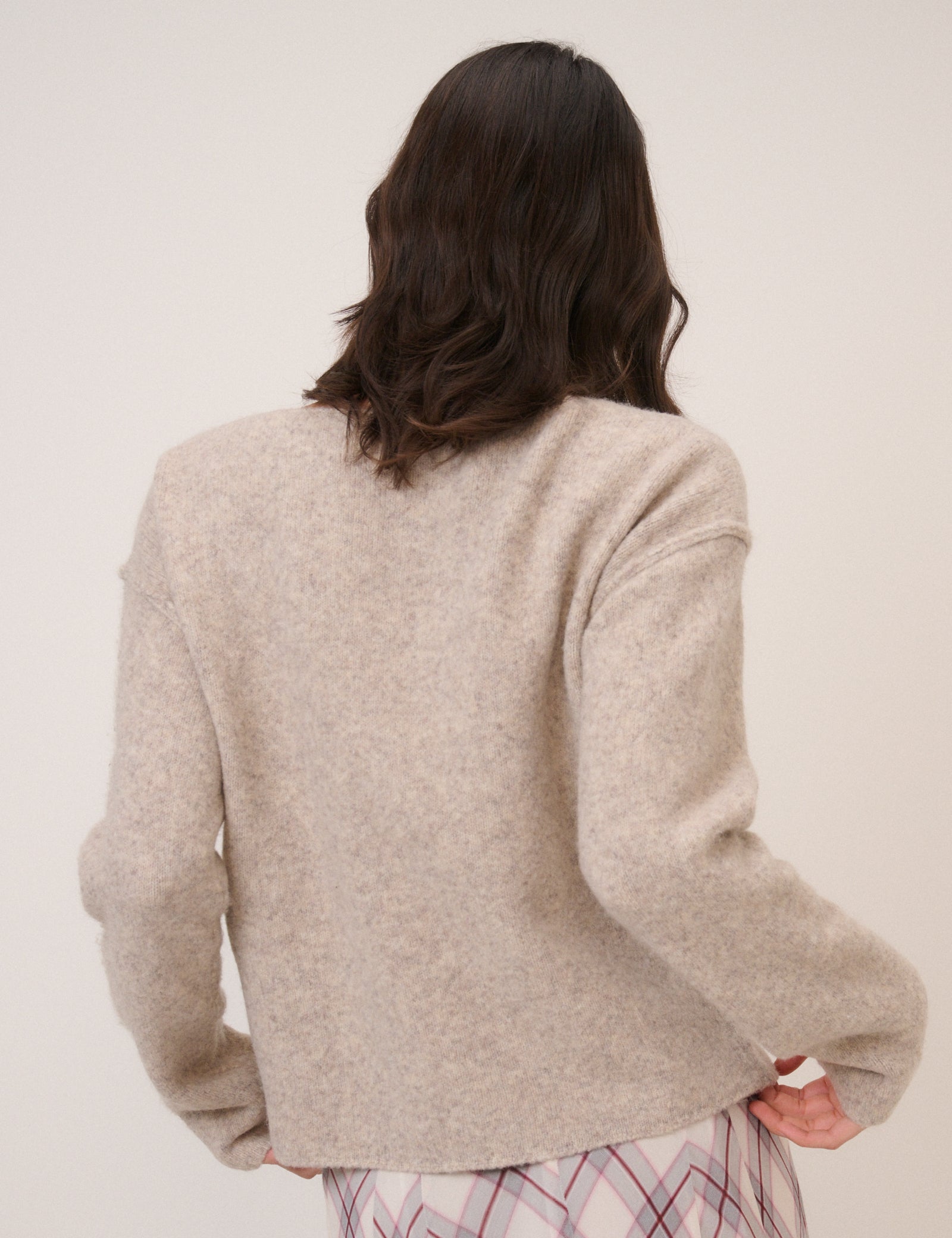 Beige Boat Neck Jumper