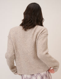 Beige Boat Neck Jumper