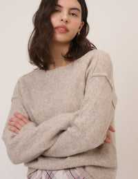 Beige Boat Neck Jumper