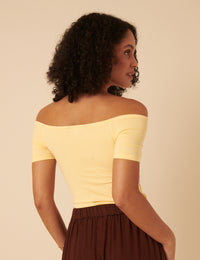 Butter Yellow Bardot Top