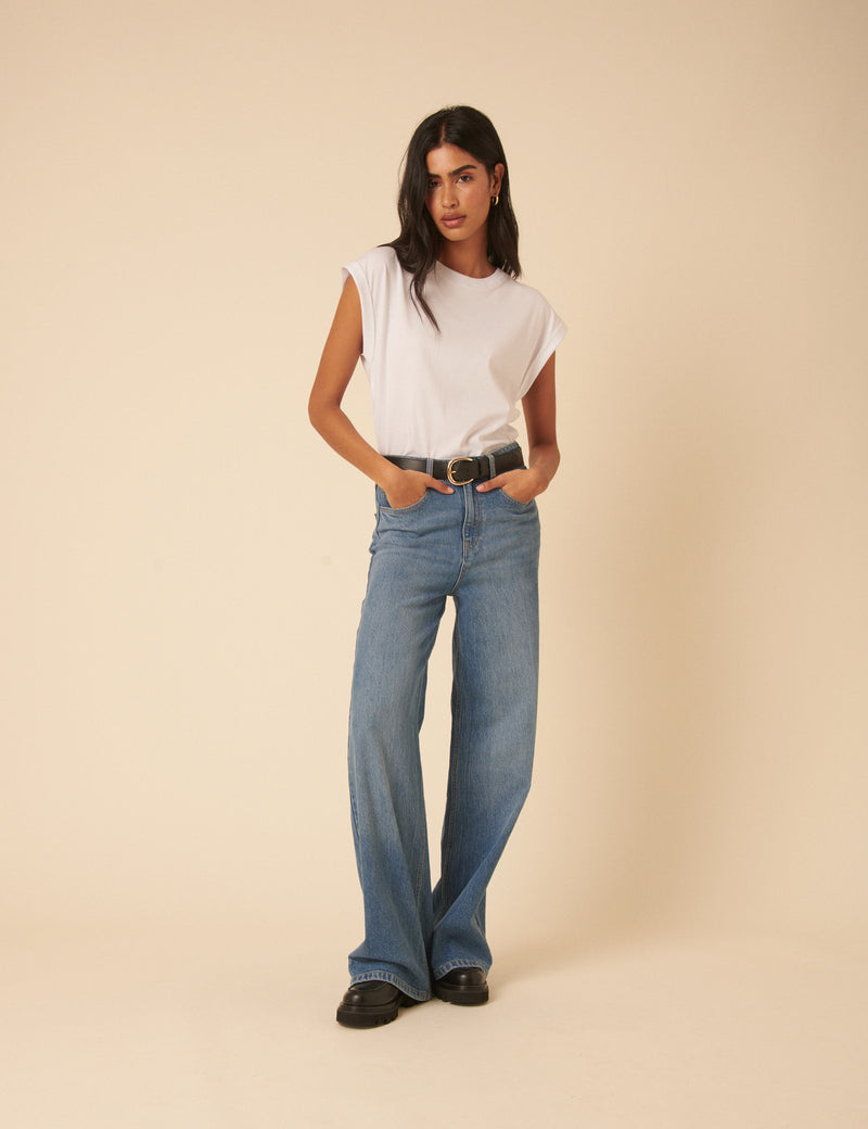 White Cap Sleeve T-Shirt