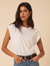 White Cap Sleeve T-Shirt