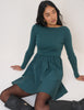 Turquoise Long Sleeve A-Line Penni Mini Dress