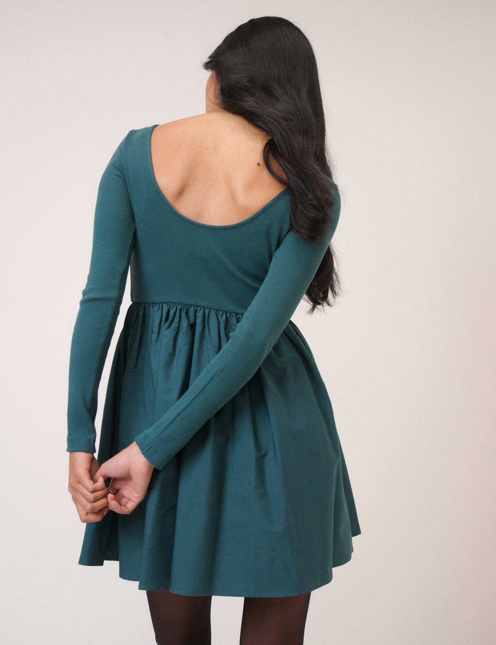 turquoise long sleeve dress Turquoise Long Sleeve A-Line Penni Mini Dress