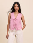 Pink Gingham Tie Front Tessa Top