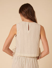 Cream Pinstripe Swing Top
