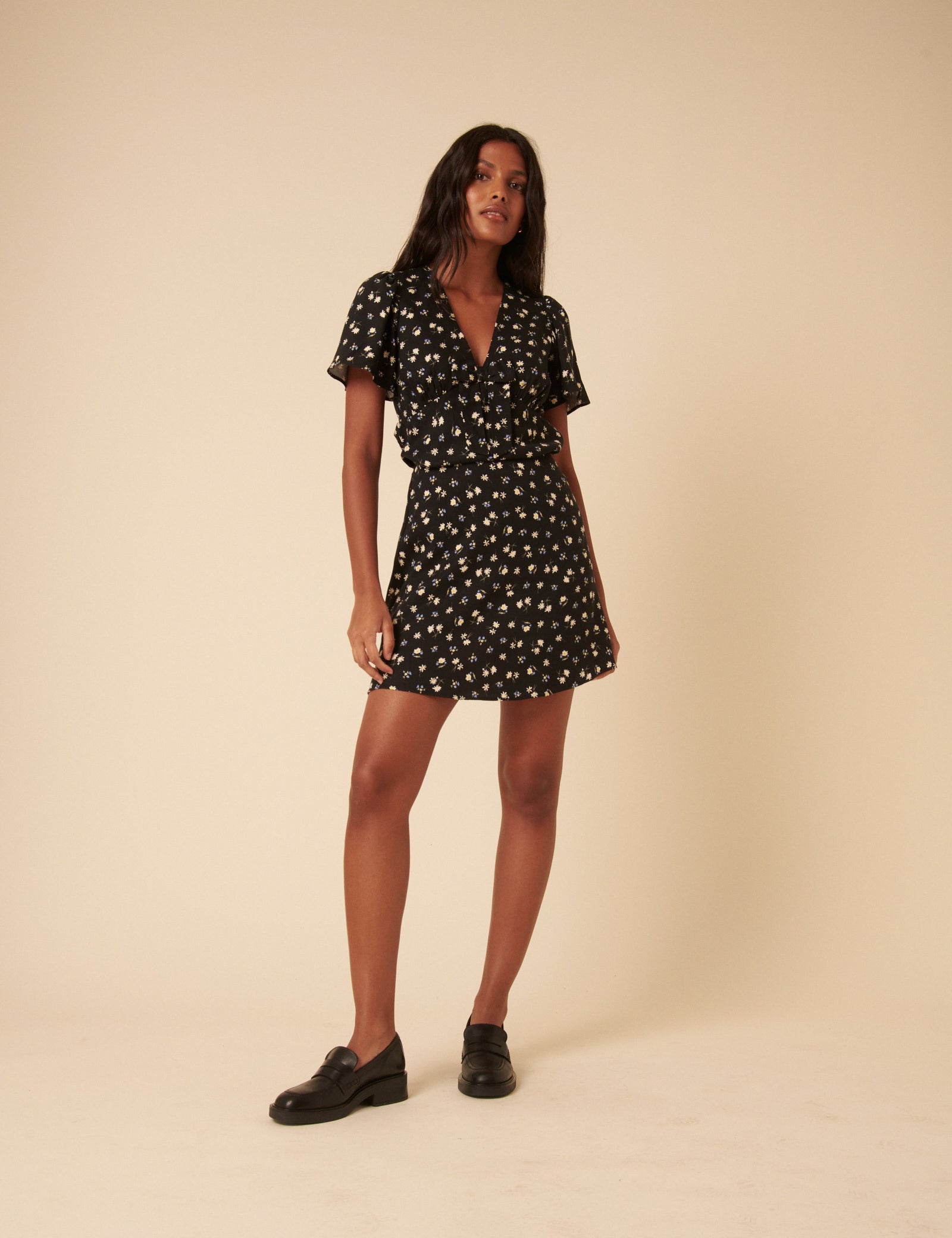 Black Ditsy Floral Mini Skirt Black Ditsy Floral Mini Skirt