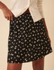 Black Ditsy Floral Mini Skirt