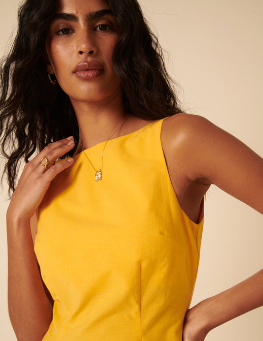 freya mini dress yellow floral Yellow Freya Shift Mini Dress