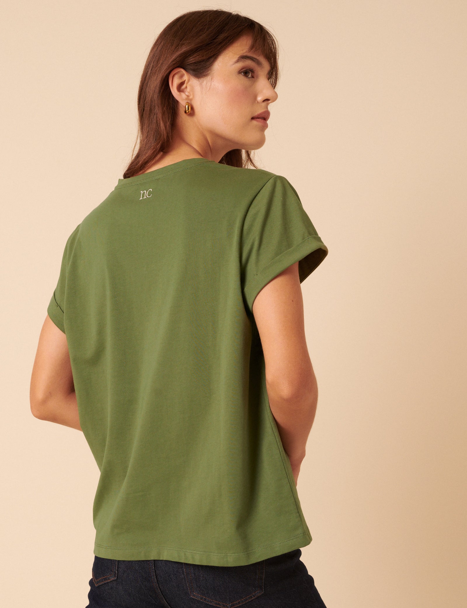 Green Heart Embroidered T-Shirt